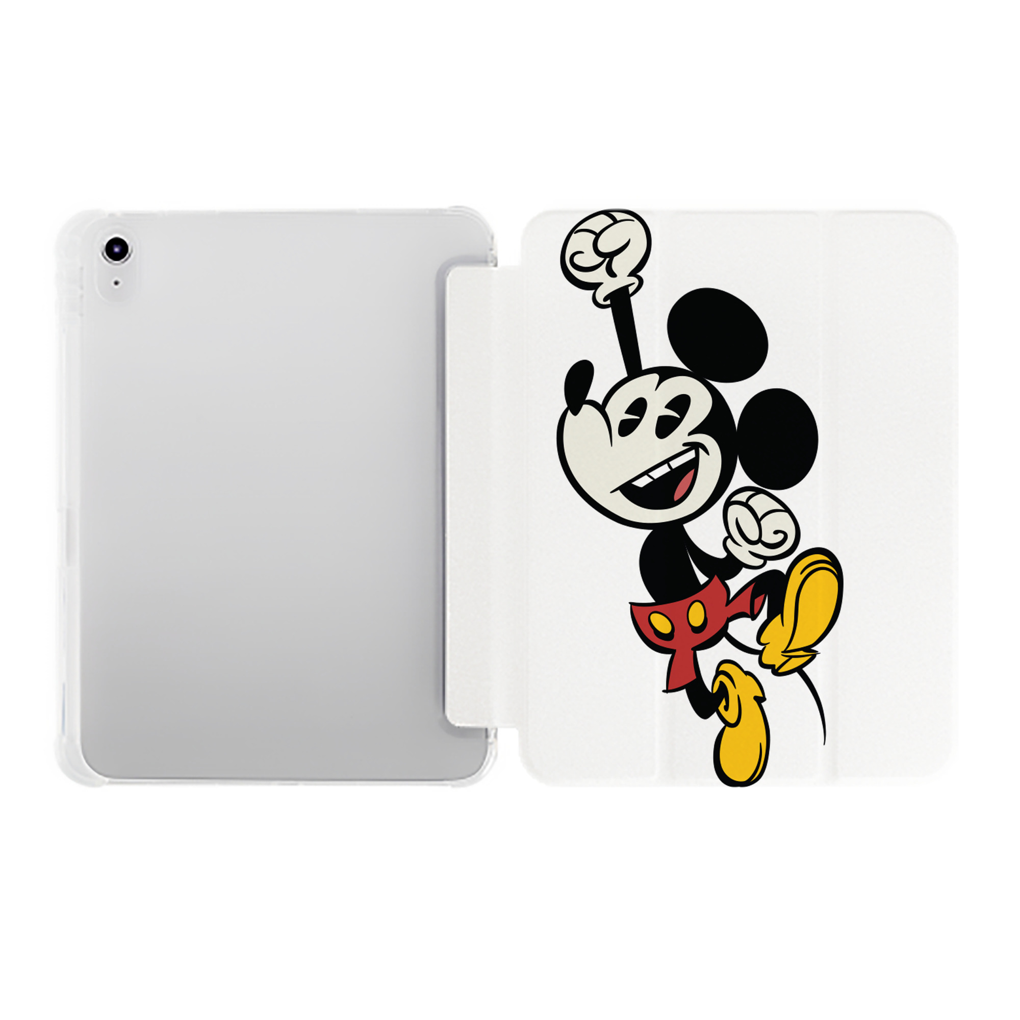 （画像用） ミッキーマウス Mickey Mouse IPad ケース ペン収納付き 三つ折りスタンド PUレザー×シリコン 対応機種9.5/10.5/10.9インチ